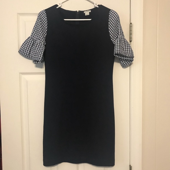 J. CREW Casual Gingham Bell Sleeve Dress - Picture 2 of 6